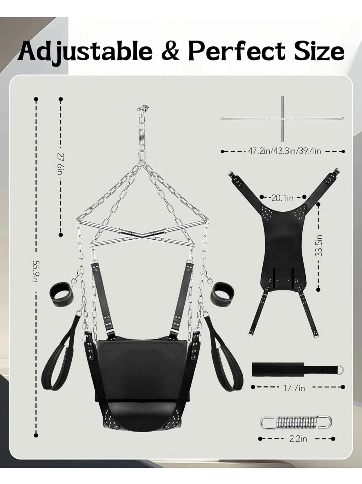 BDSM Sex Swing Bondage Restraints Couples Sex Toys Ceiling Sling Adjustable 8…