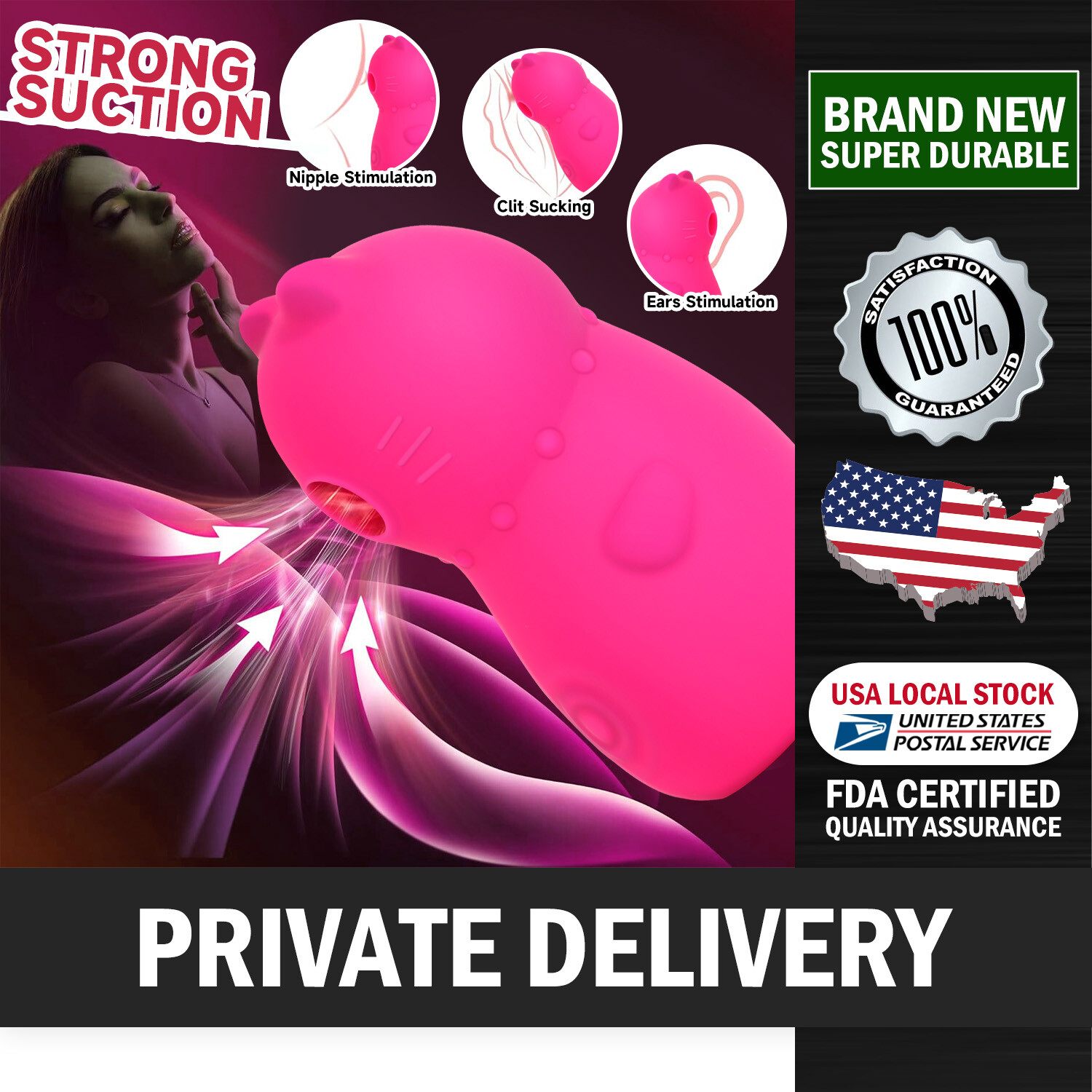 2024 Upgrded The Women Portable Pink Sucking Vibrator Clit Sex Toy for Couple