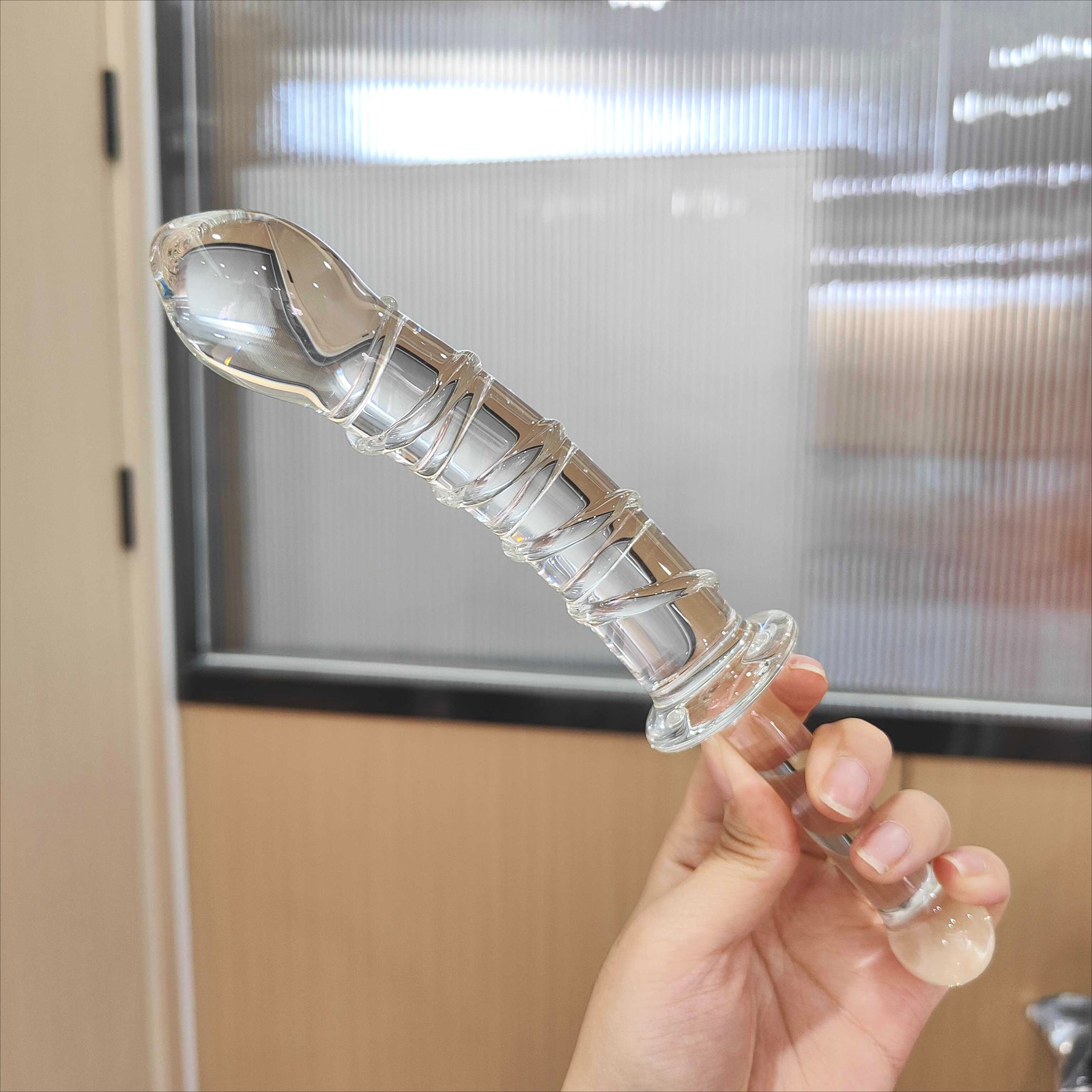 Crystal Glass Dildo Massager Wand G-spot Stimulator Women Sex Toy Anal Butt Plug