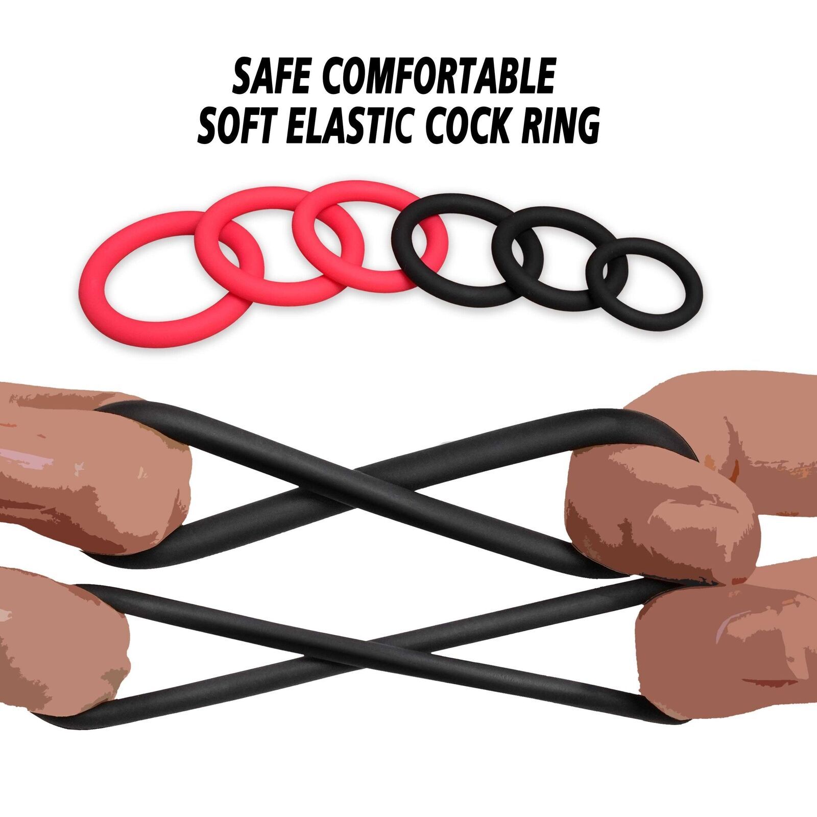 Silicone Cock Ball Rings Set Erection Soft Stretchy Penis Rings Sex Toys For Men