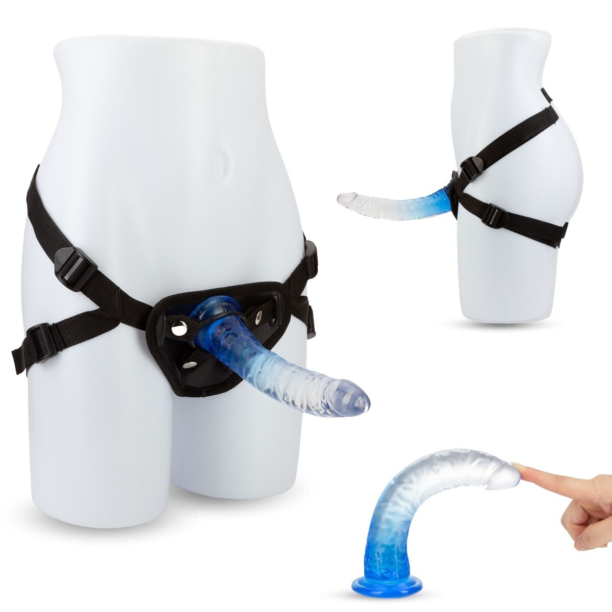 Strap-on Harness Kit with Realistic Anal G-spot Dildo Dong Pegging Sex Toys