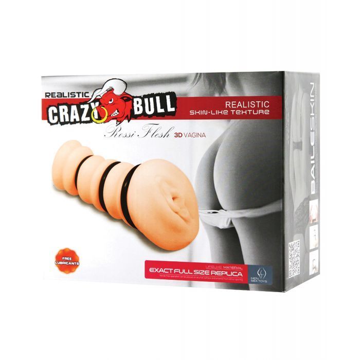 Crazy Bull Mens Rossi Silicone Flesh-Like vagina Masturbator Sleeve- Beige
