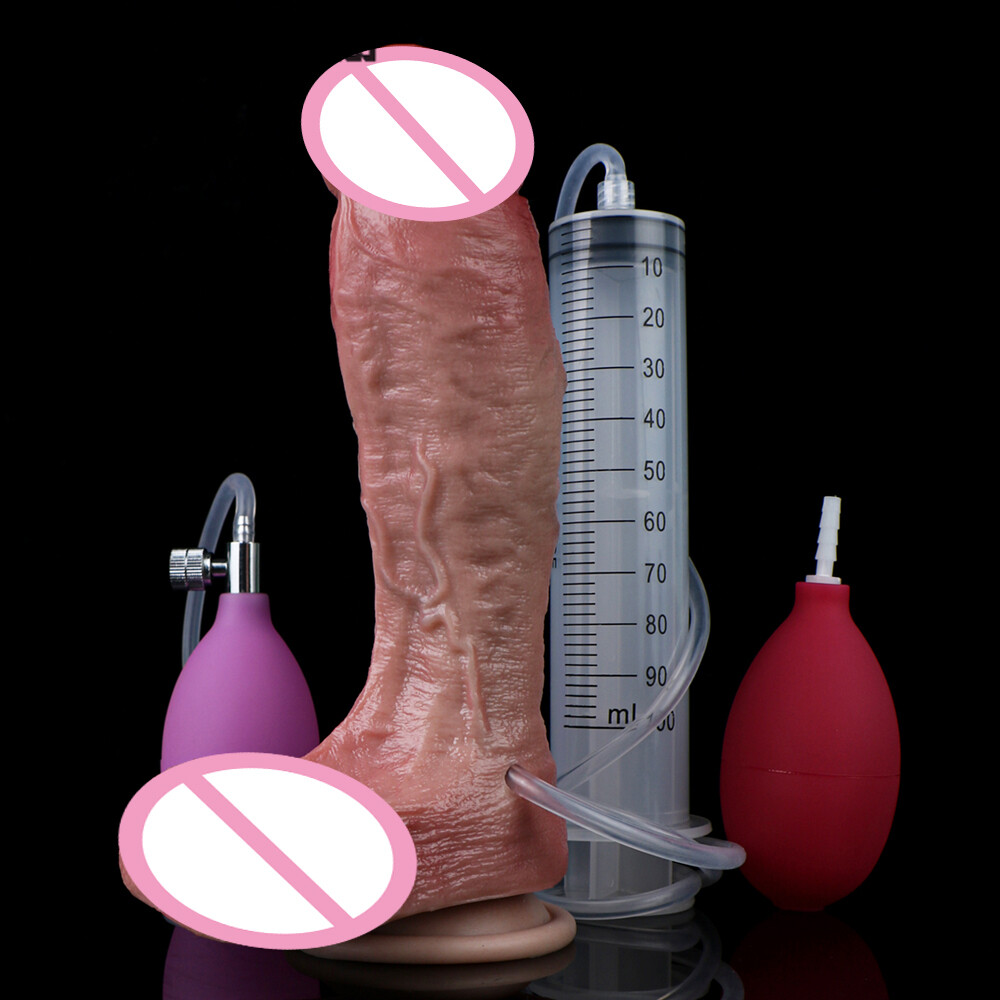 Realistic Artificial Ejaculation Penis With Sucker Silicone Squirting Dildo Toy
