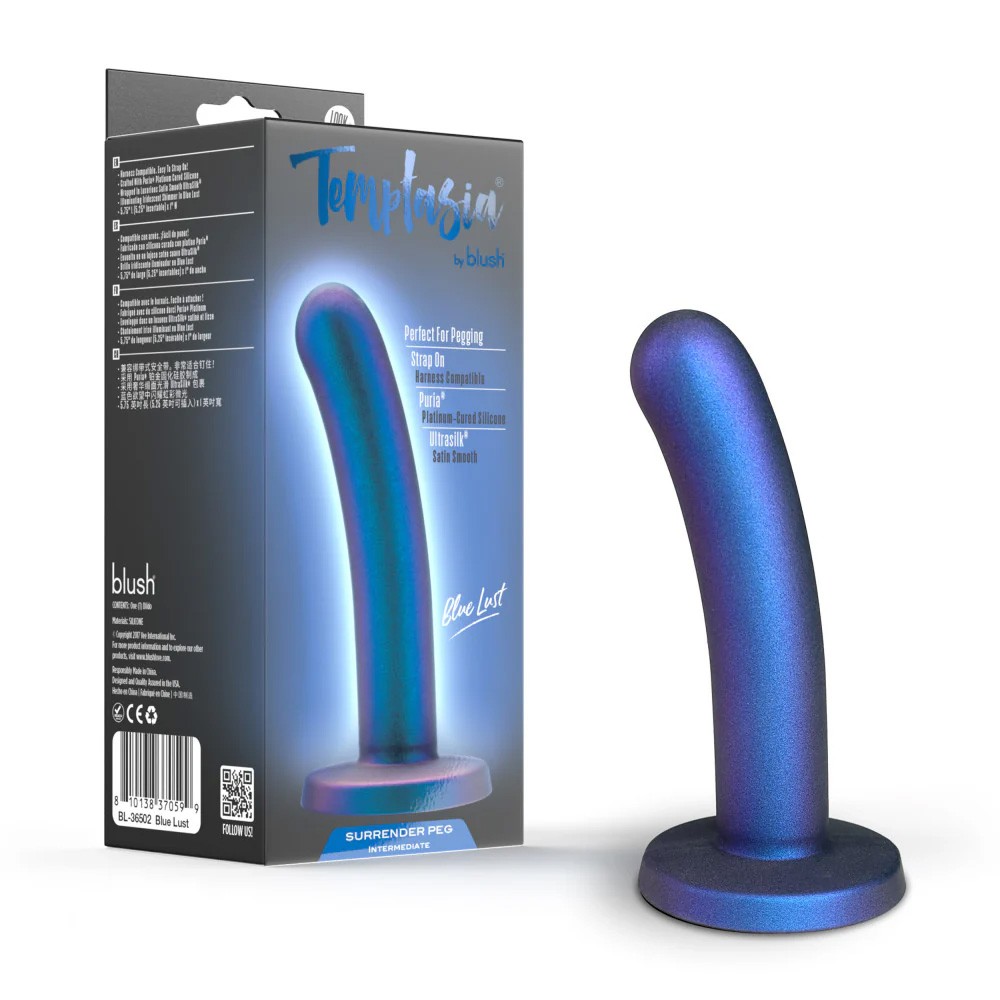 5.75″ Blue Silicone Anal G-spot Dildo Dong Strap On Harness Compatible Pegging