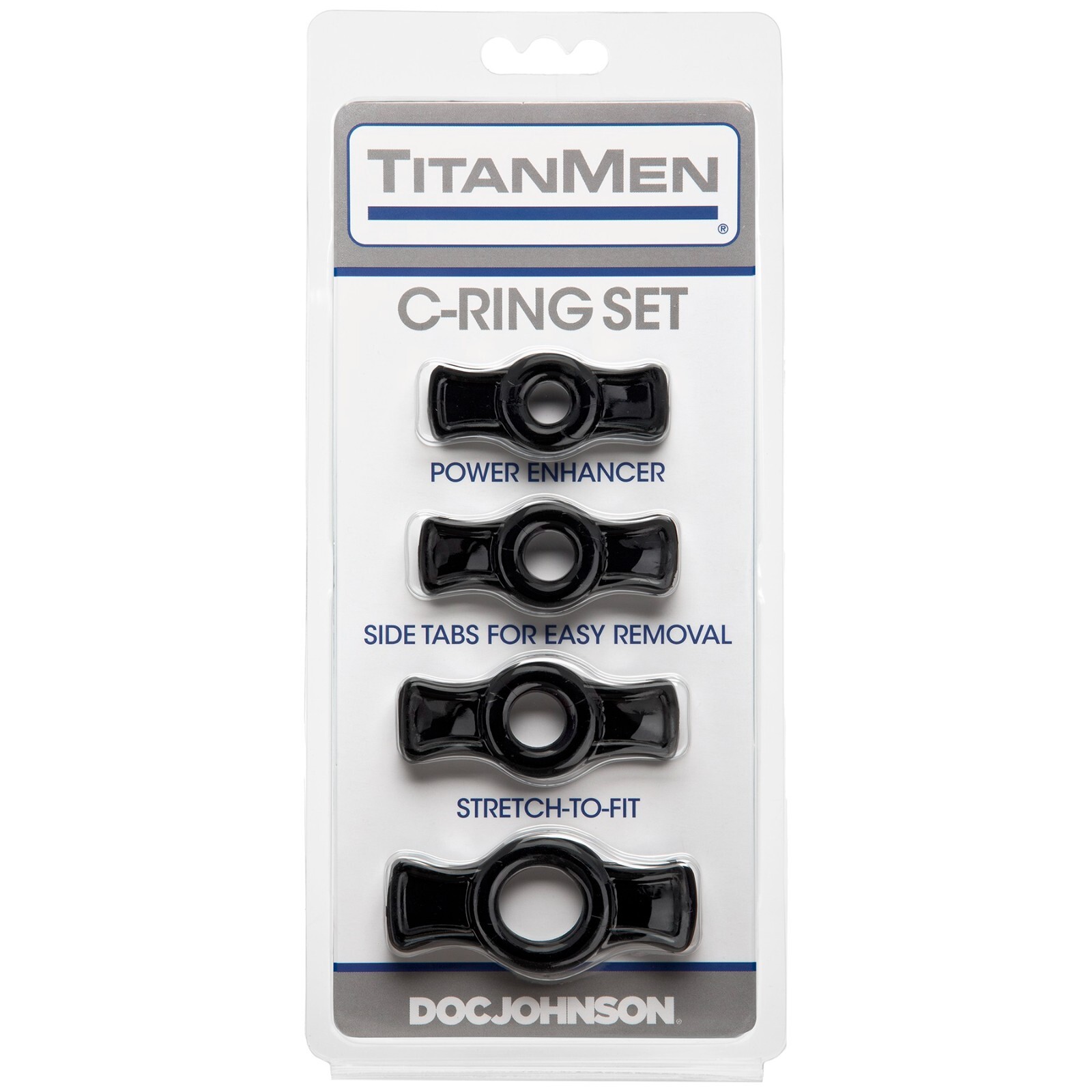 Titanmen Cock Rings 4 Pack Black – Male Erection Delay Enhancer