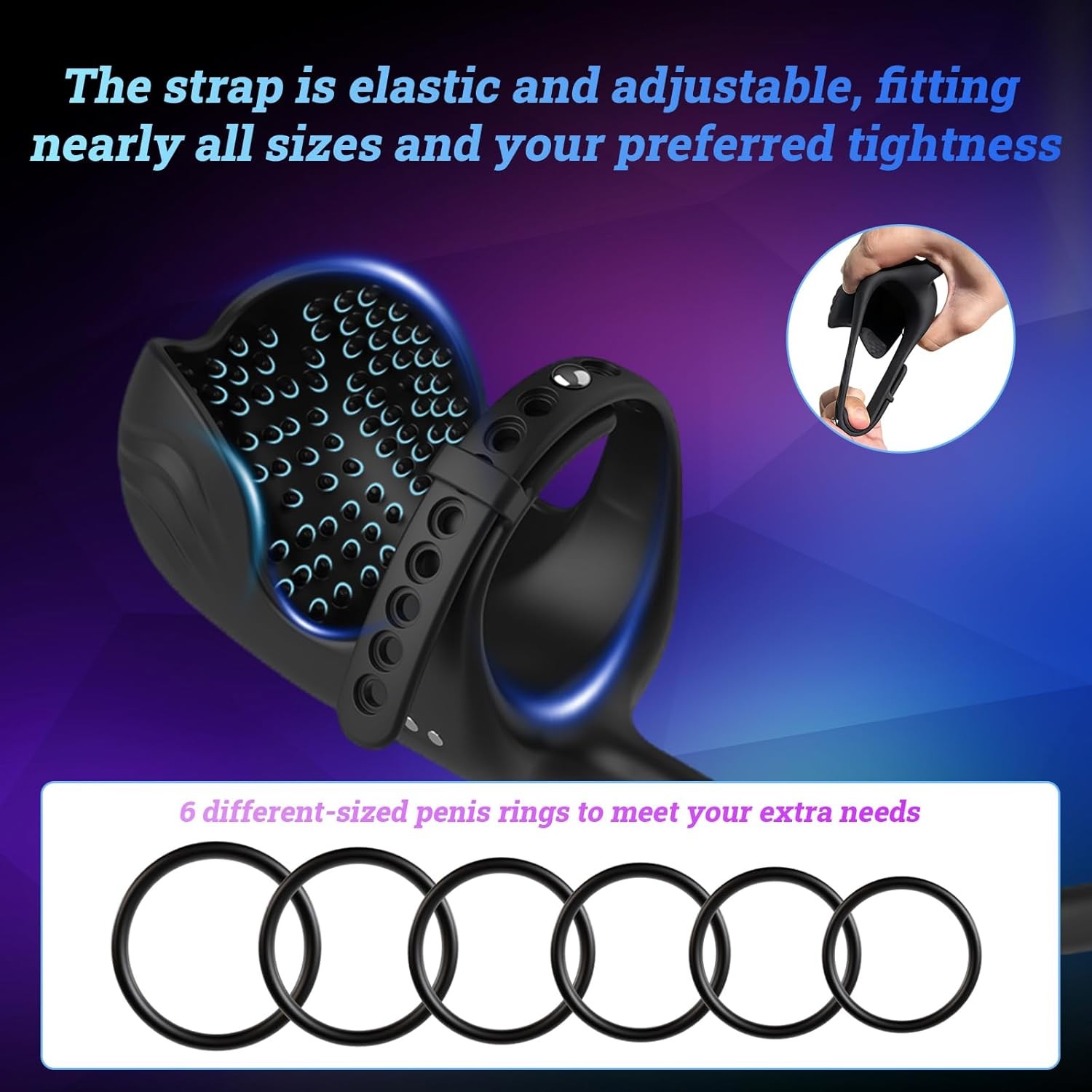 Prostate Massager Vibrating Cock Ring Testicle Toys 3-in-1 Sex Toys for Men, Sma