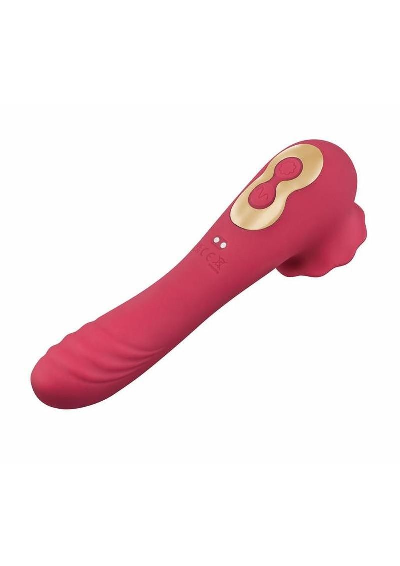 Secret Kisses Rosegasm Quake Rechargeable Silicone Dual Vibe – Red