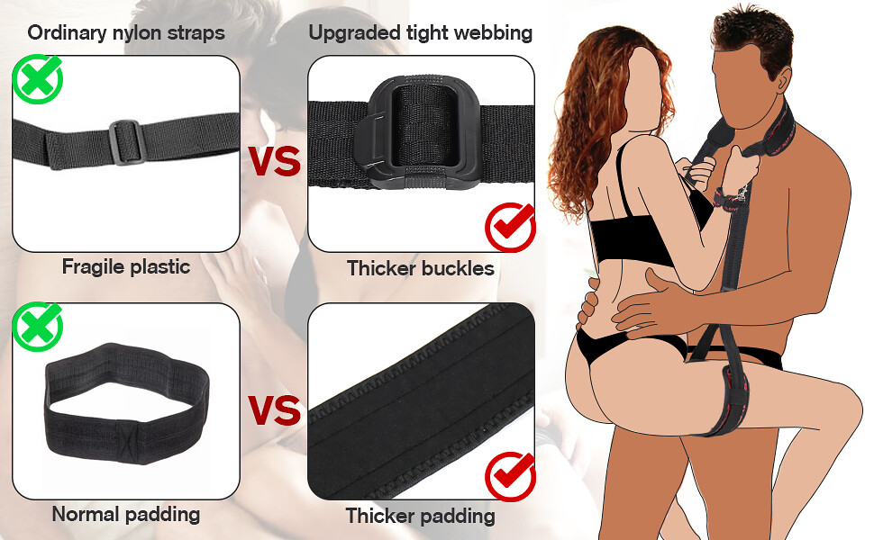 BDSM Bondage Sex Toys Thigh Sling Straps Legs Restraints Bed Couples Adjustable