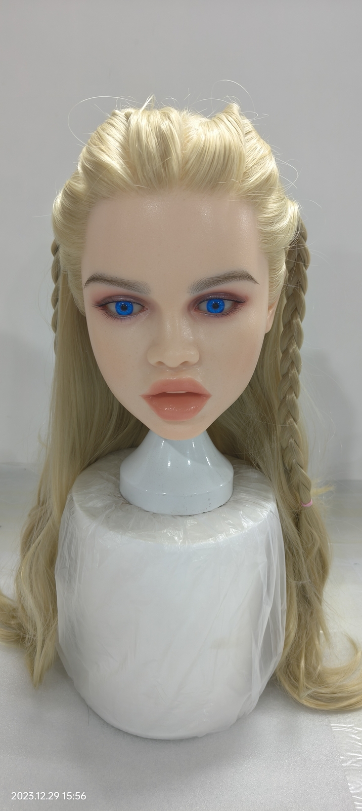 Full Silicone Sex Doll Head Implanted Hair Adult Toy Heads Masturbator for Men
