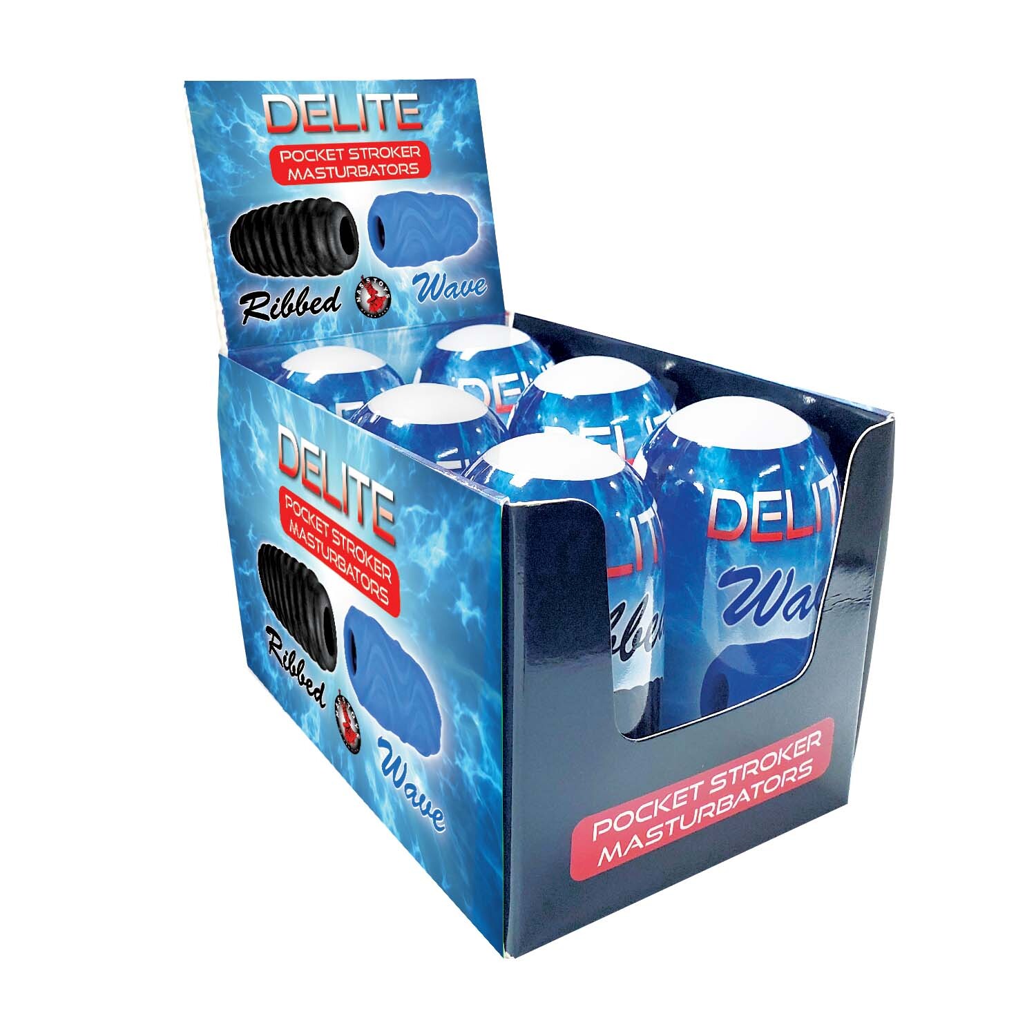 DELITE POCKET STROKER MASTURBATORS DISPLAY (6 IN A DISPLAY)