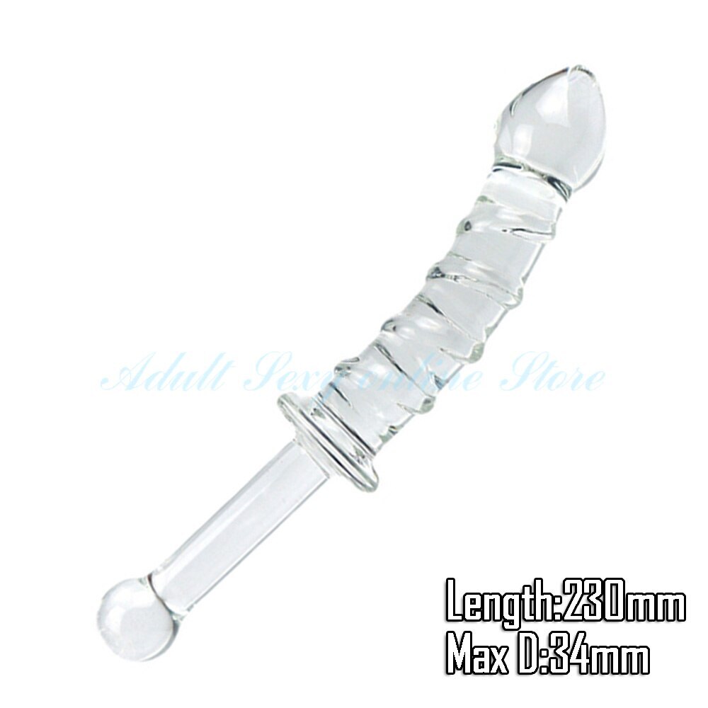 Glass Realistic Dildo Penis Glass Beads G-Spot Anal Butt Plug TOOLS Sex Toys