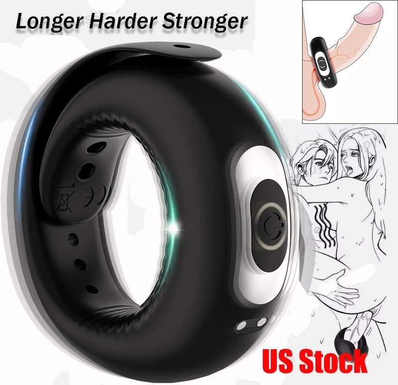 Vibrating Cock Rings Adjustable Penis Ring Silicone Rechargeable For Men Sex Toy