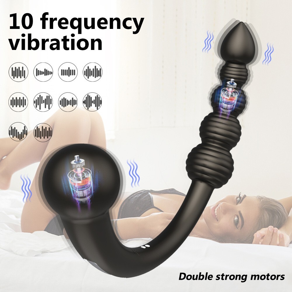 Cordless Male Prostate Massager Vibrator Curved Anal Butt Plug Dildo Sex Toys US