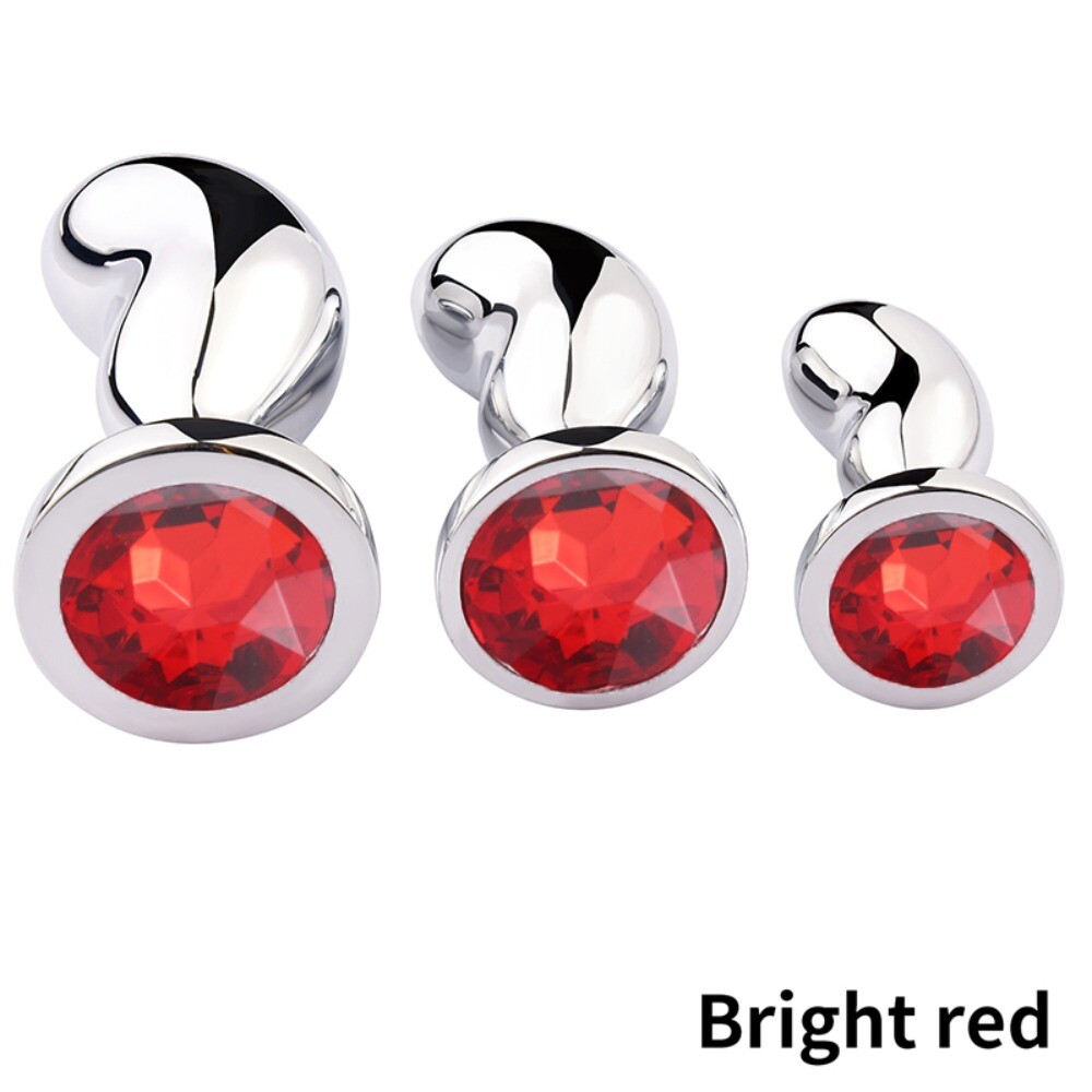 New Butt Plug Anal Stimulator Colorful Jewel Metal Stainless S/M/L for Women Men