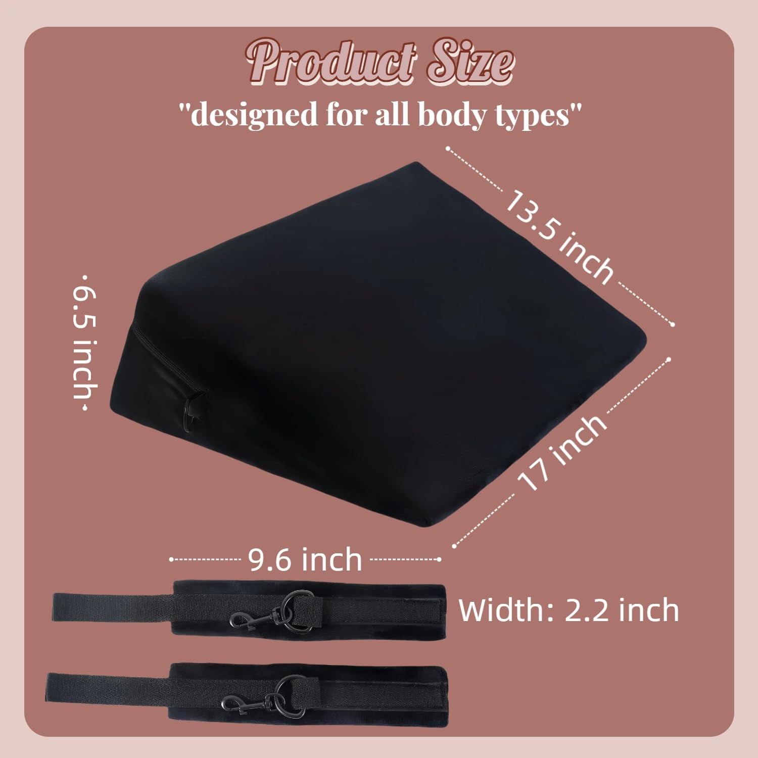 KBYHZ Sex Furniture Pillow Foam with Handcuffs Position 1 Piece, Black