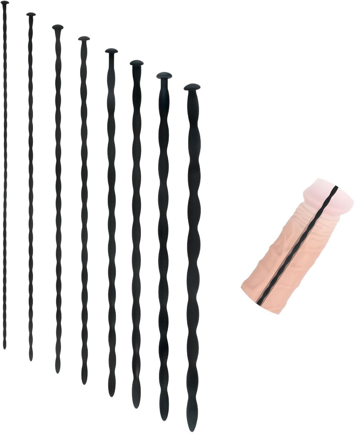 Male Penis Plug Urethral Sounds Silicone Masturbation Rods Prostate Massages Set