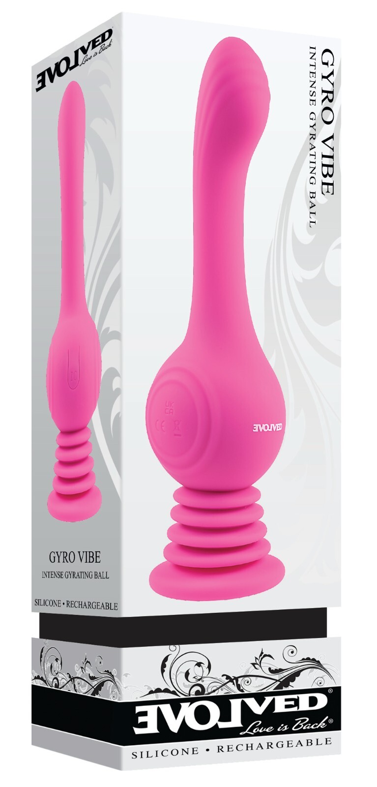 GYRO VIBE RECHARGEABLE SILICONE DILDO VIBRATOR FROM EVOLVED NOVELTIES