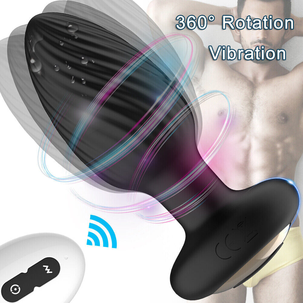 Rotating Anal Butt Plug Dildo Vibrator Prostate Massager Sex Toys for Men Women