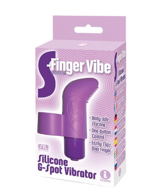 The 9’s S Tapered Tip Silky Soft Finger Vibe W/ Tickling Nubs PPURPLE, New