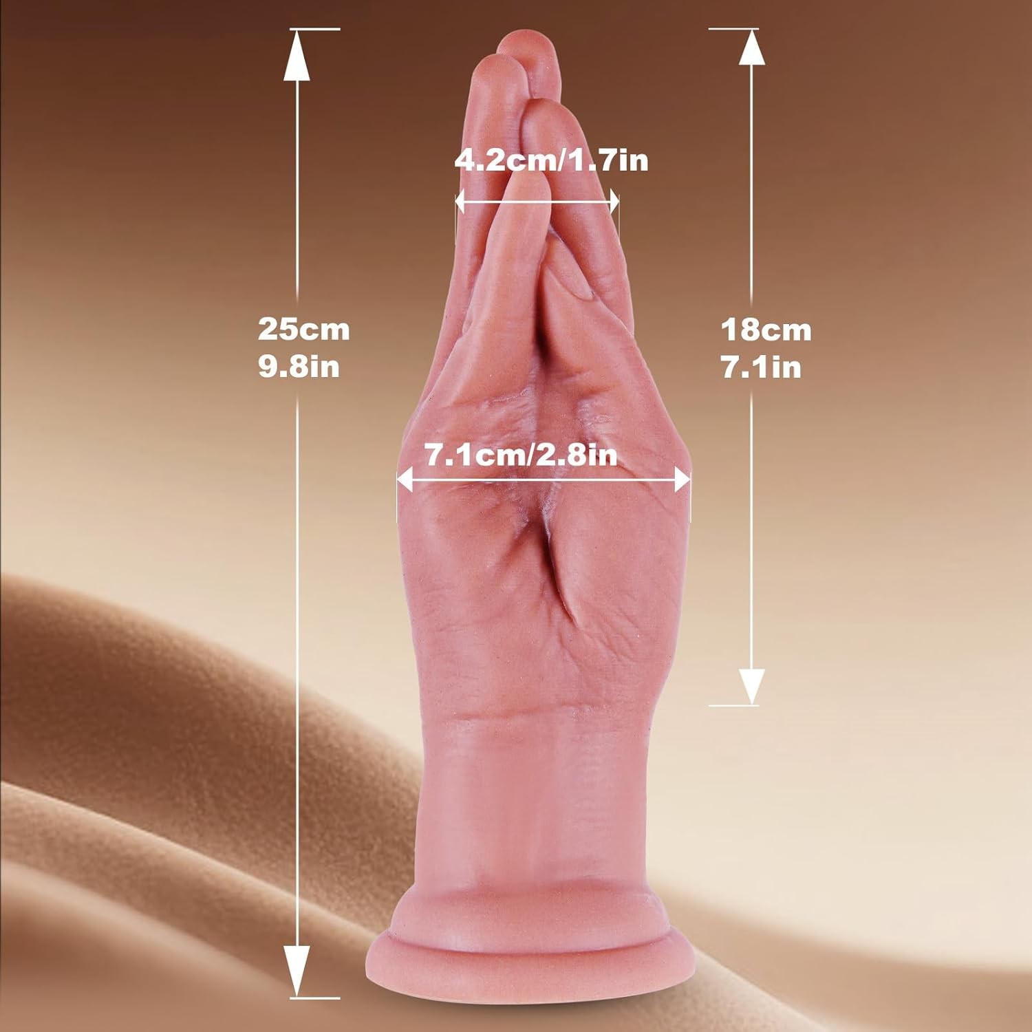2.7″ Realistic Thick Giant Anal Dildo, 9.6″ Soft Silicone Fisting Dildo with Str