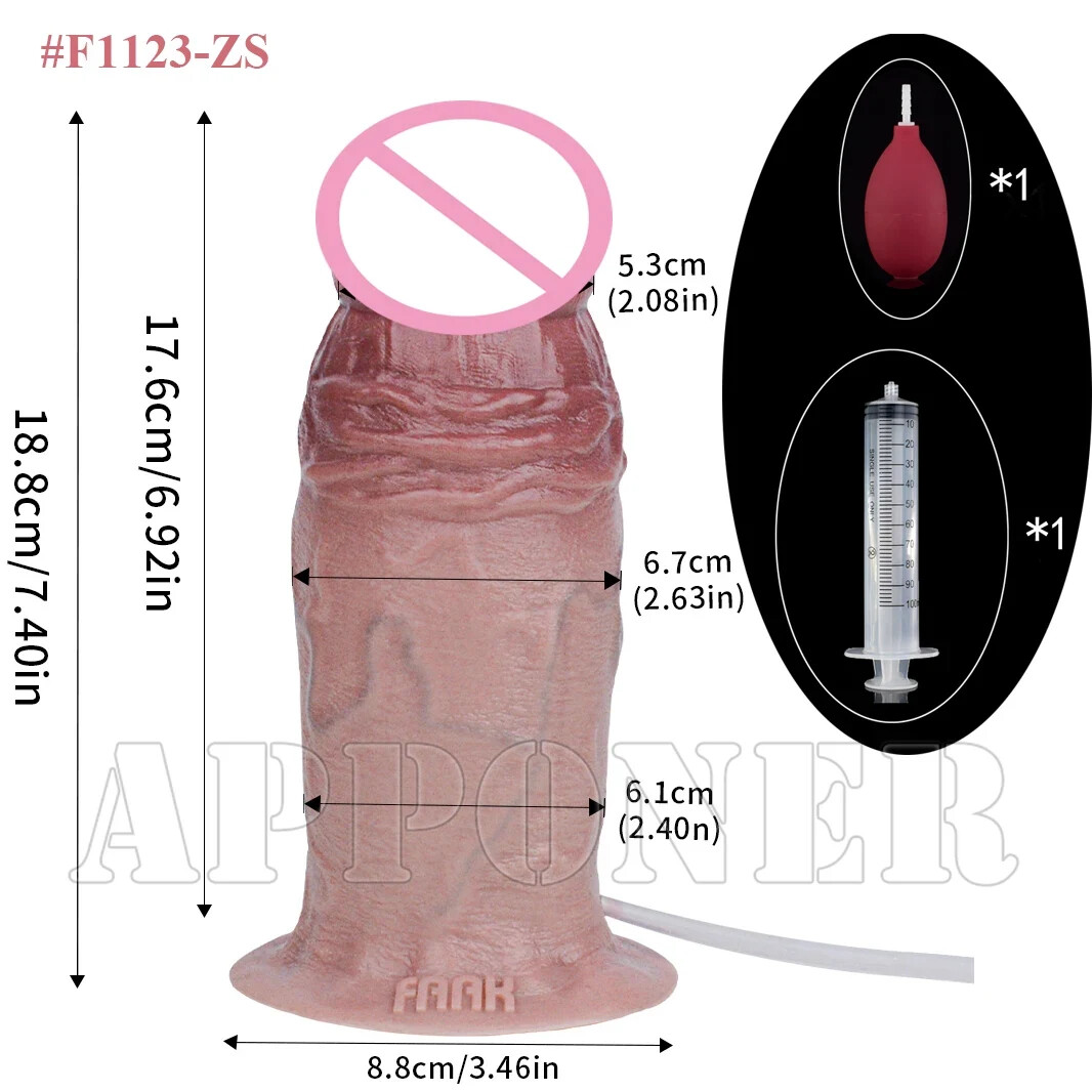 Ejaculation Dildo With Suction Cup Silicone Skin Touch Realistic Penis Sex Toys