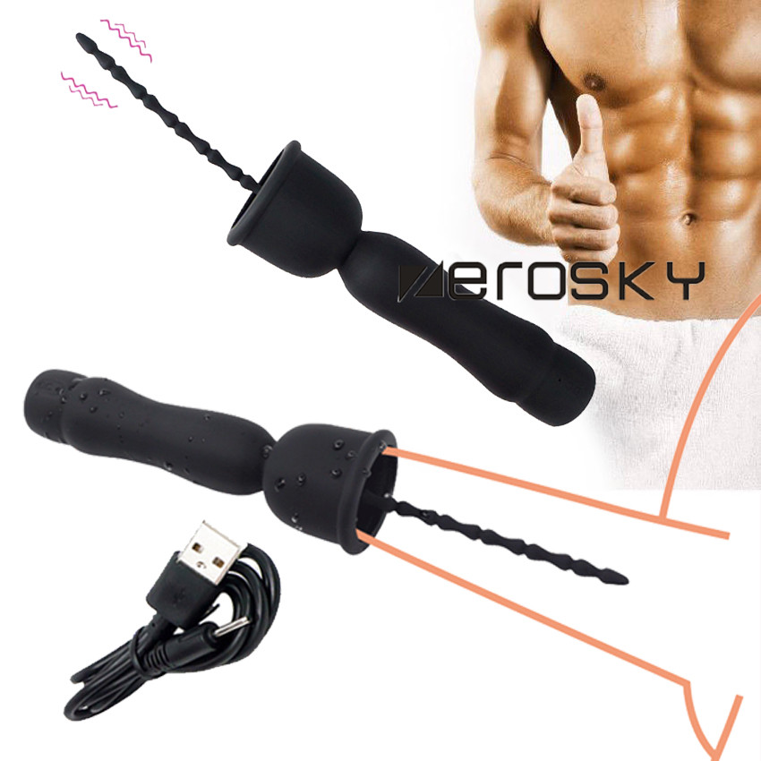 USB Male’ U-rethral Sounds Silicone Penis Plug Dilator Stretching