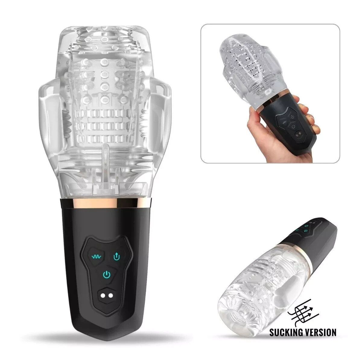 Automatic Sucking Vibrating Blow Job BJ Oral Sex Toy Male Masturbator Stroker