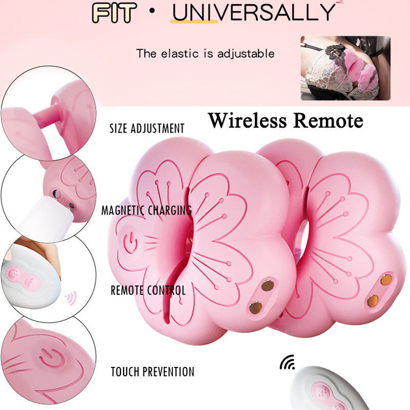 1 Pair Wireless Nipple Clamp Vibrator Remote Breast Massage Stimulator Couples
