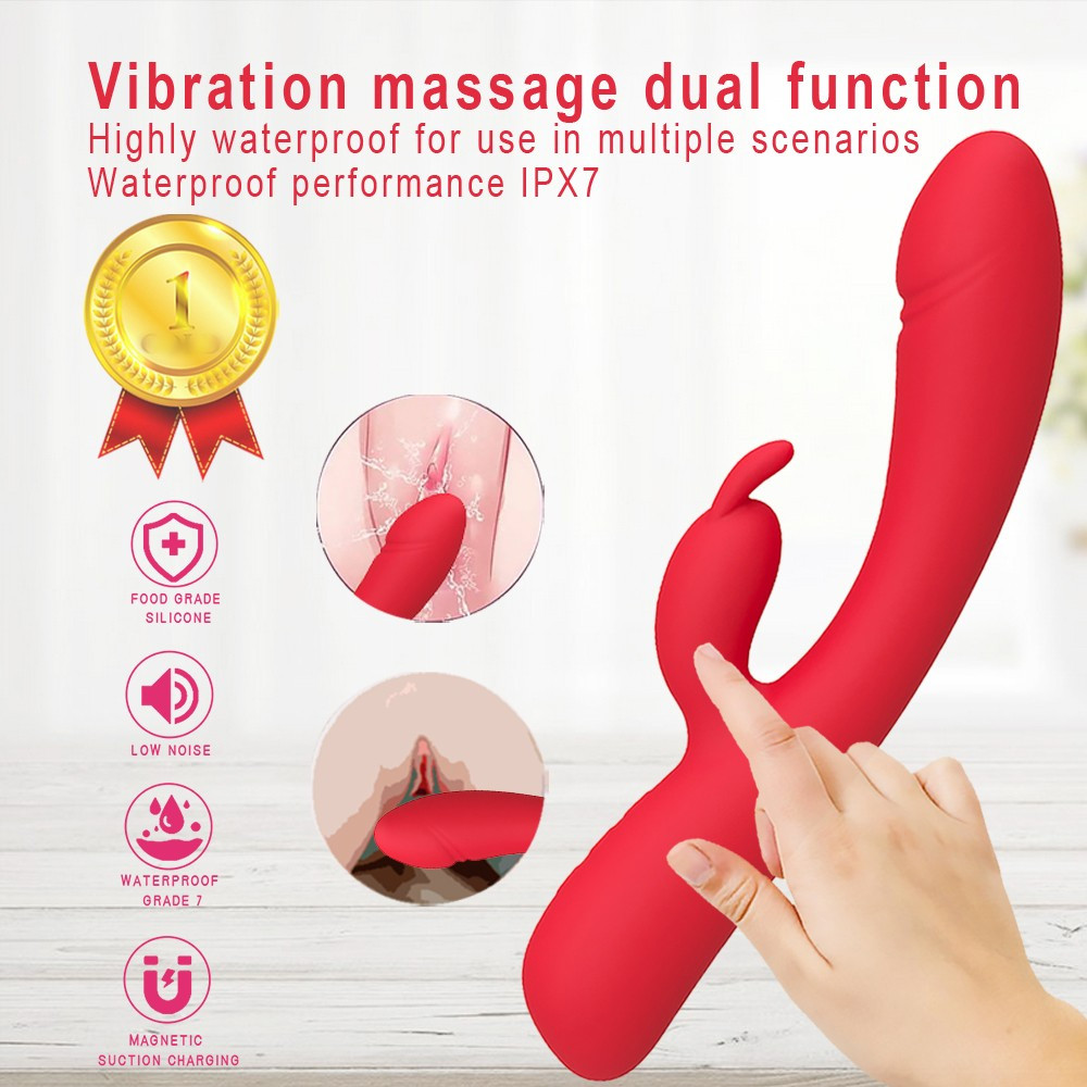 Heating Rabbit Vibrator Dildo Plug G-spot Butt Anal Massager Sex Toys for Women