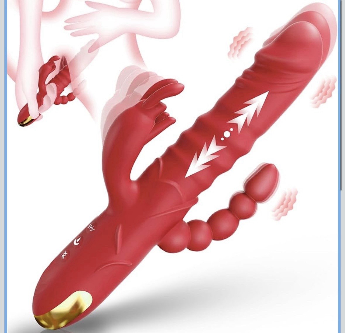 Thrusting Dildo Vibrator- Fast Thrusting & 10 Vibrating Modes, Waterproof