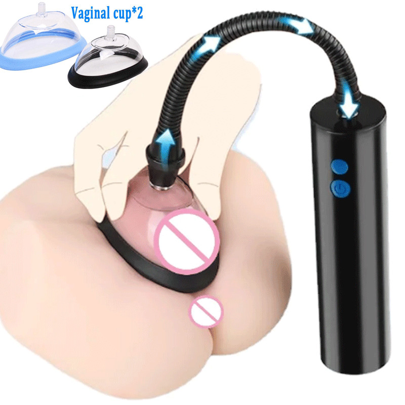 Women Electric Pussy Pump Vagina Enlarger Vacuum Clitoris Enhancer 2 Cup Sex Toy