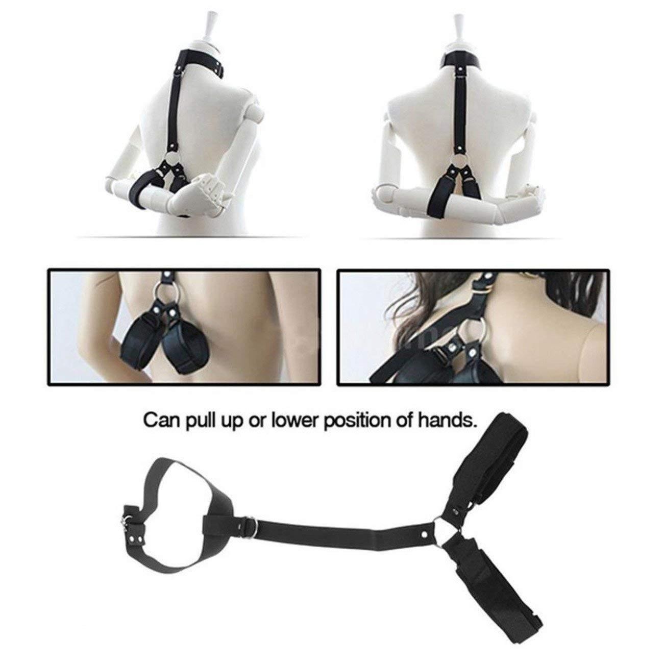 BDSM Women&men Bondage Kit Neck Collar Restraint Set Love Black Slave Hand Cuffs