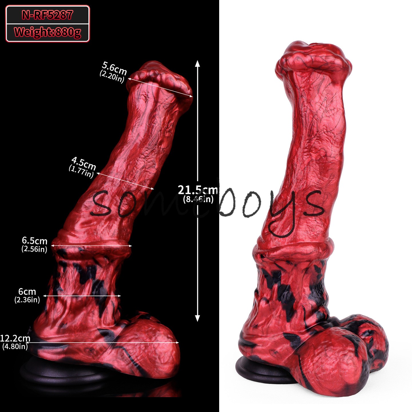 Red Anal Plug Fantasy Dildo with Sucker Silicone ButtPlug Anal Vagina Sex Toys