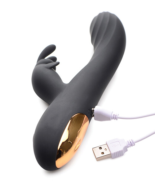Curve Toys Power Bunnies Cuddles 10x Silicone Rabbit Vibrator Black