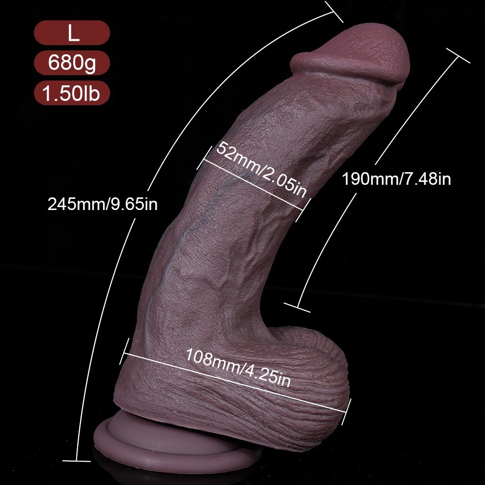 9.6 Inch Thick Big Black Dildo – Realistic BBC Dual Density Silicone Dildo Penis