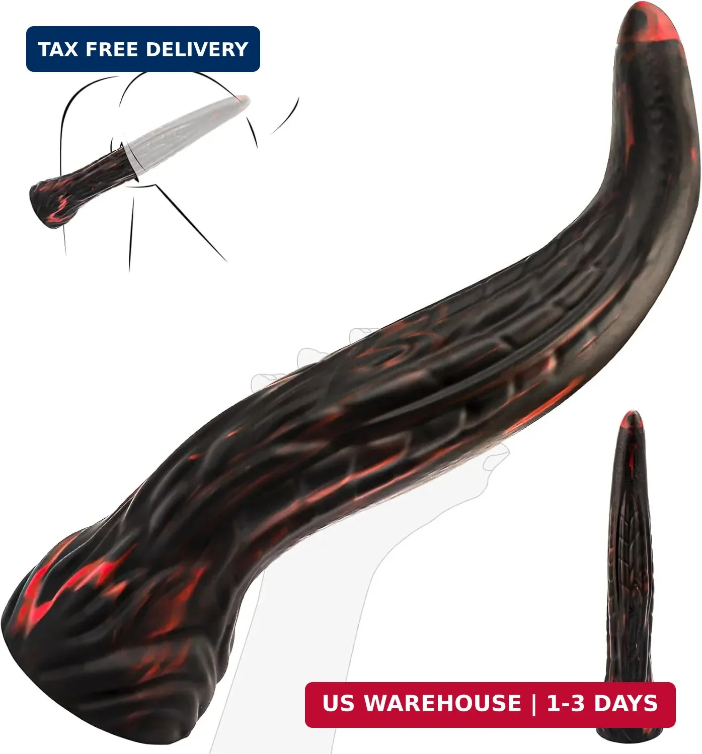 14.5 Inch Long Anal Plug Dildo Feels Like Skin, Huge Fantasy Dildo with Strong S