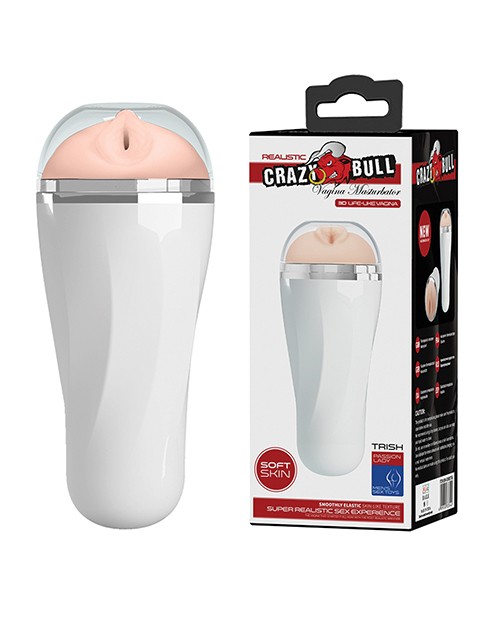 Realistic Vagina Masturbator Cup Sucking Stroker Sleeve Crazy Bull Ivory