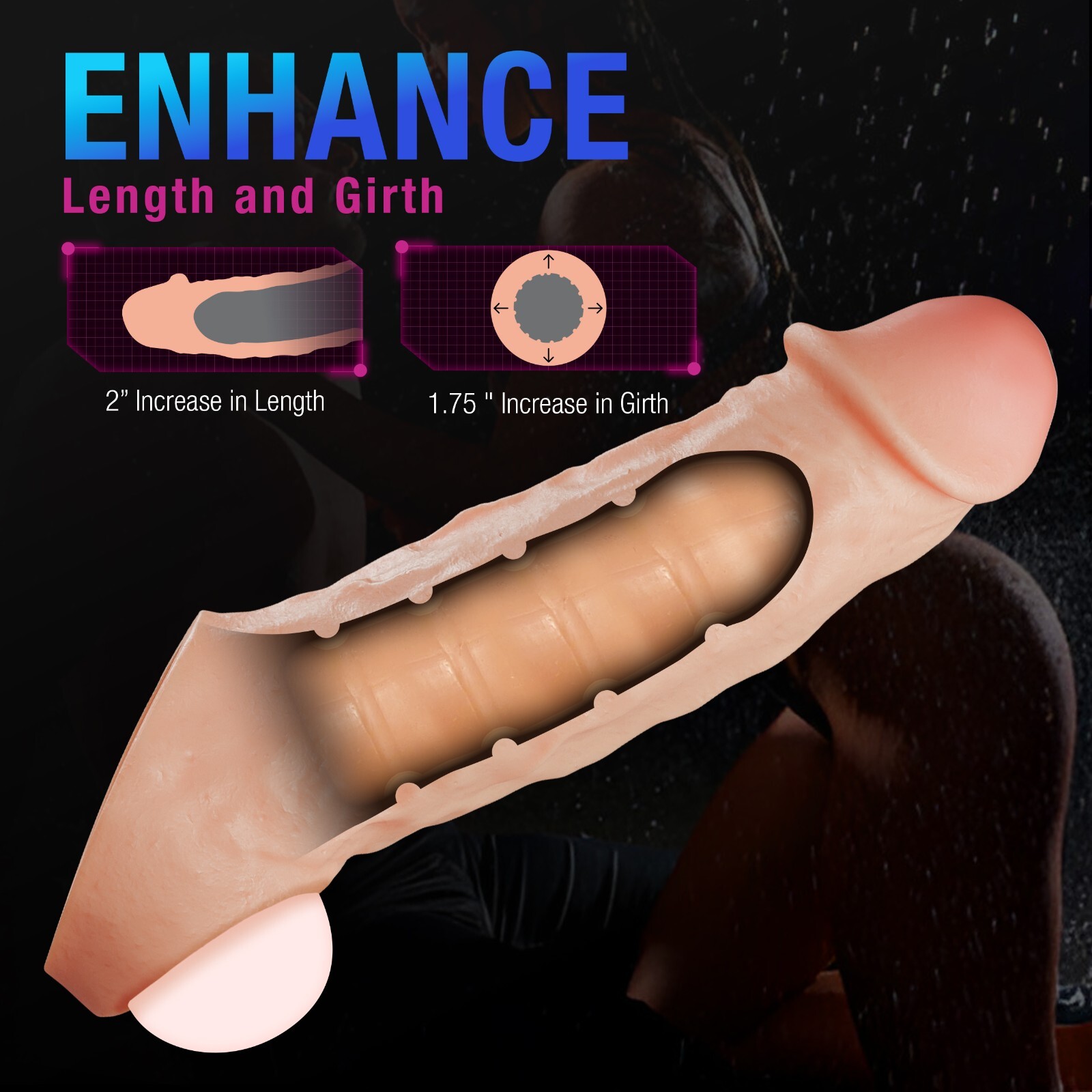 Blush Plus Intrepid 9.25 Inch Realistic Penis Extender Sleeve