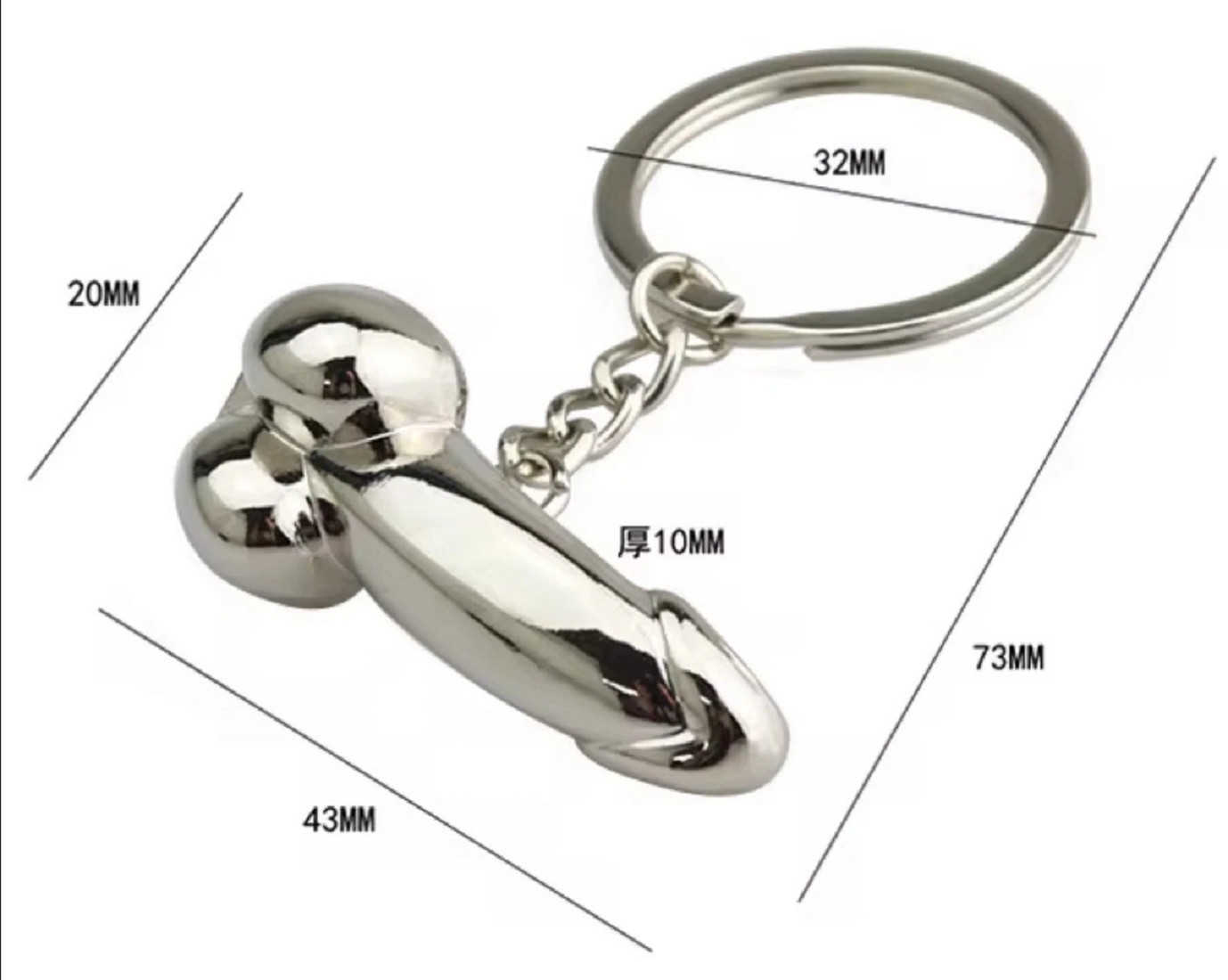 Novelty gift Penis Metal Car Key Chain Keyring Keychain Keyfob Bachelorette USA