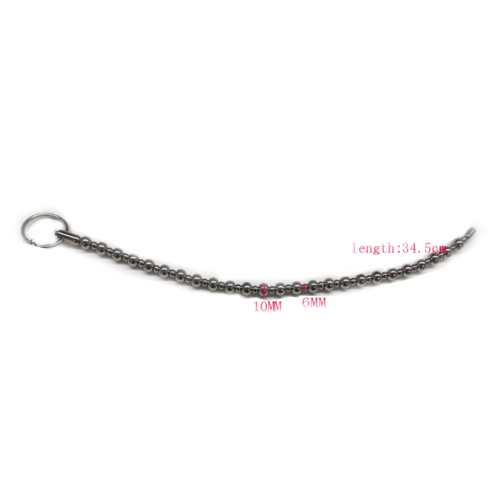 E-stim Shock Stainless Steel Penis Plug Dilator Stretcher Beads for Male Sex Toy