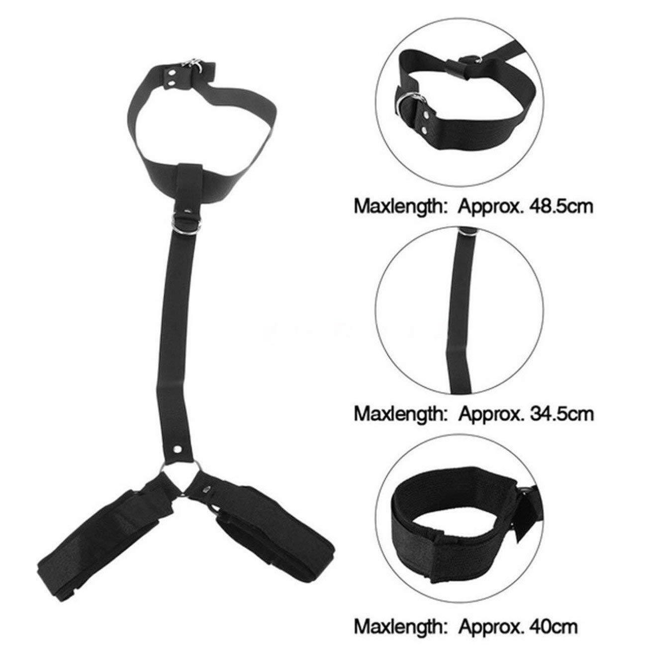 Women&men BDSM Bondage Kit Neck Collar Restraint Set Love Black Slave Hand Cuffs