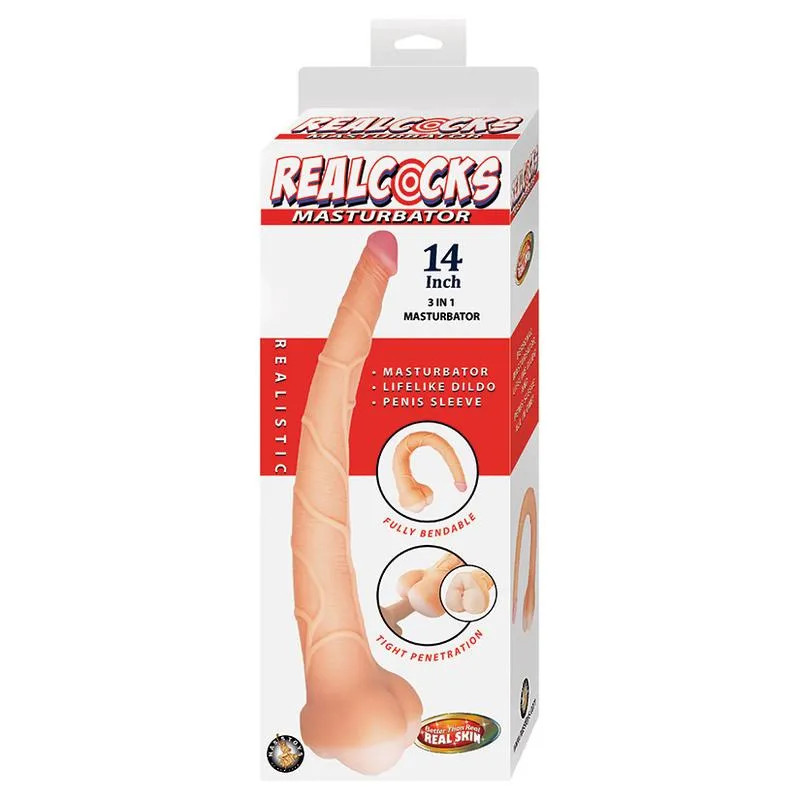 realc**cks mas**bator 3 in 1-white 14″