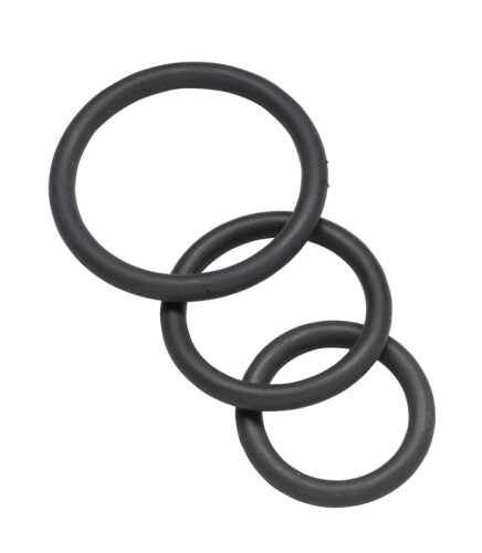 Spartacus Nitrile C-Ring 3pc Set 1.25″ 1.5″ 2” Black – Penis Cock Ring for Men