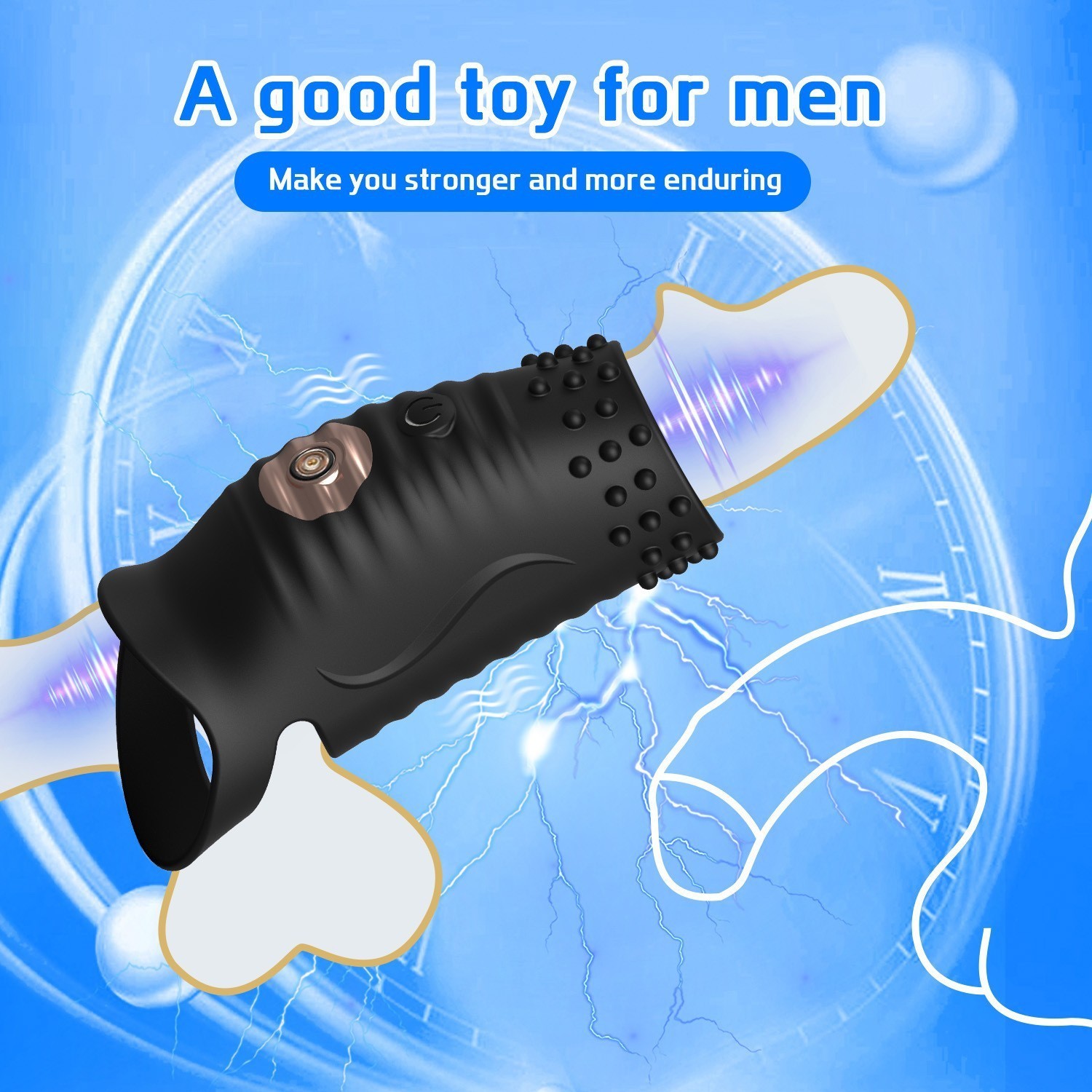 Penis Cock Ring Vibrator G-spot Dildo Massager Sex Toys For Women Men Couples