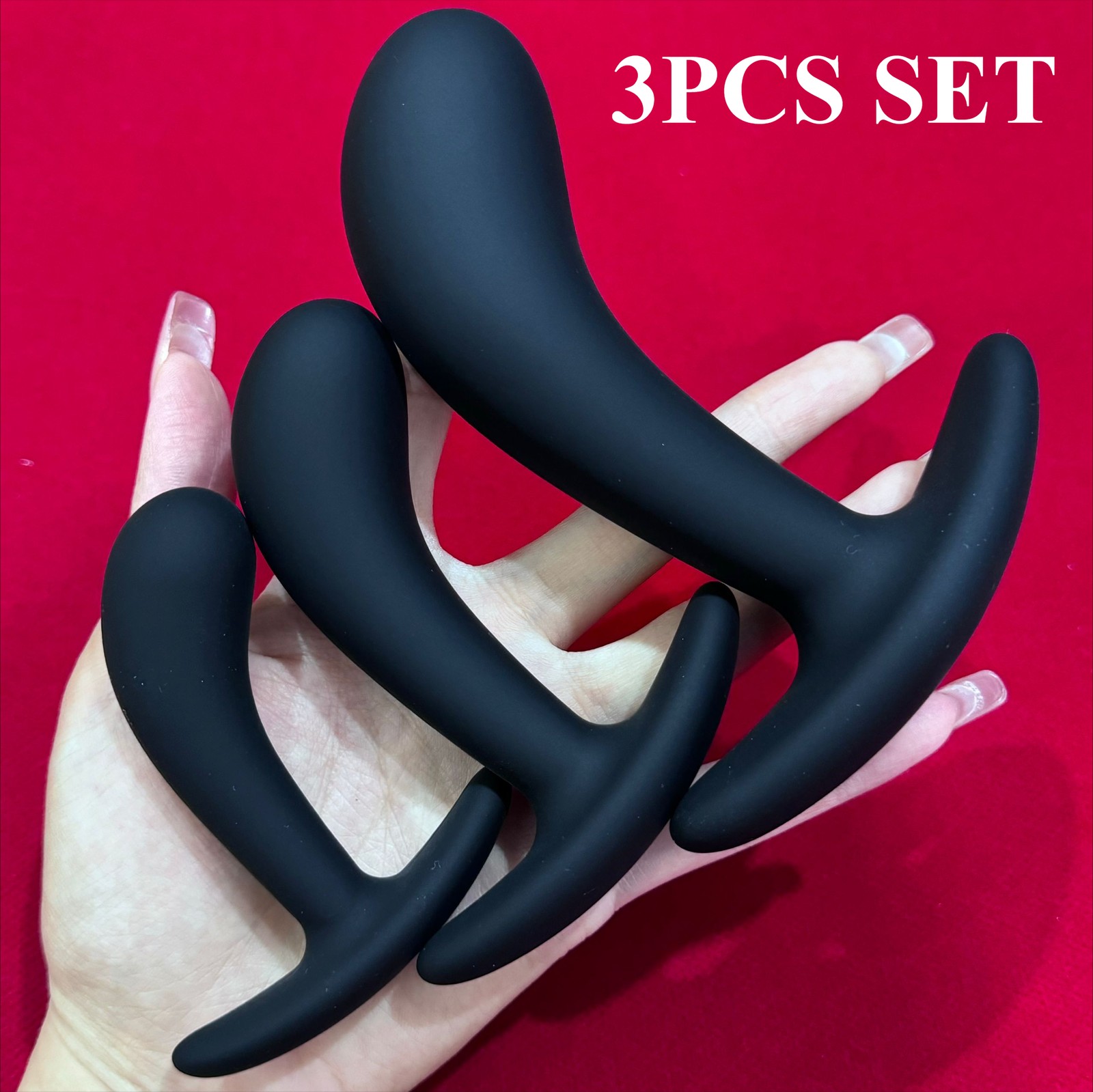 3 Piece Silicone Anal Training Starter Kits Beginner Anal Trainer Butt Plug Set
