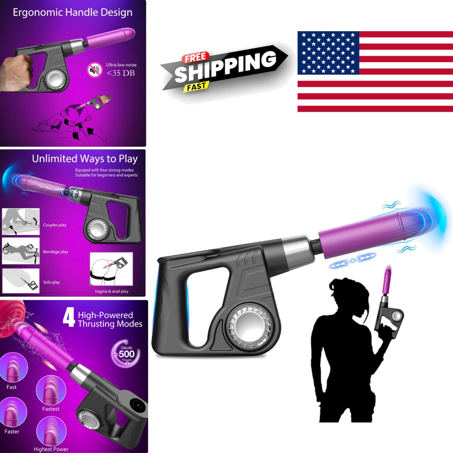 Powerful Handheld Sex Machine with 500 Thrusts per Minute for Ultimate Pleasure