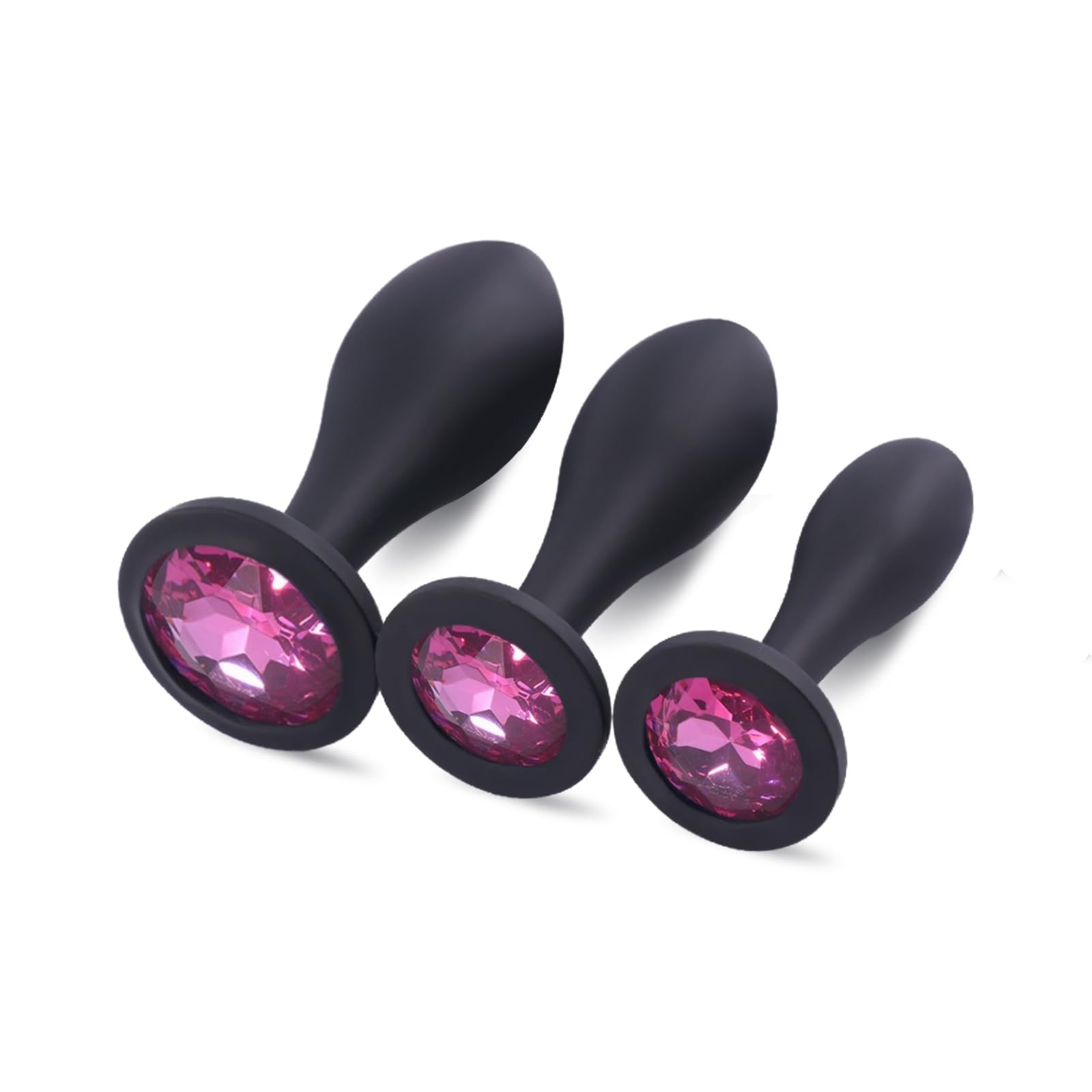 Anal Plugs Training Kit,3pcs Jeweled Toys Adult Sex Games Rose