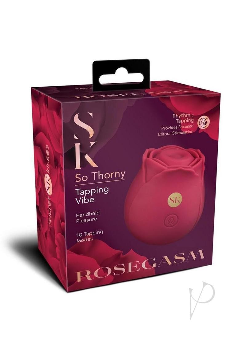 Secret Kisses Rosegasm So Thorny Rechargeable Silicone Vibrator – Red
