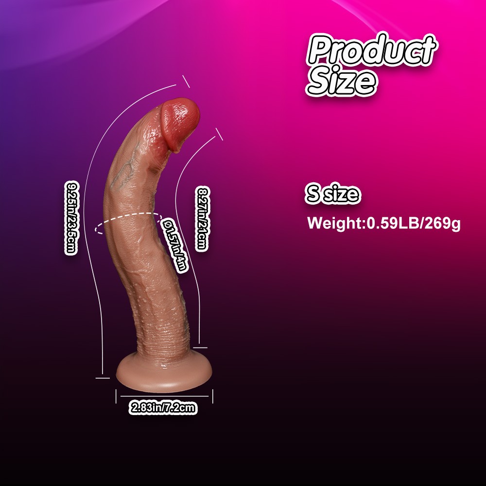 13.78IN Long Silicone Realistic Dildo Skin Feeling Huge Big Thick Penis Suction