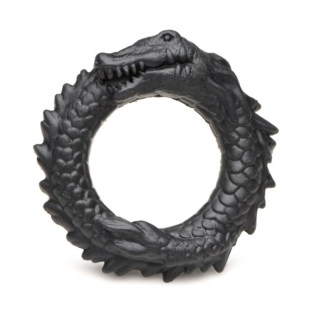 Creature Cocks Black Caiman Silicone Fantasy Cock Ring Black